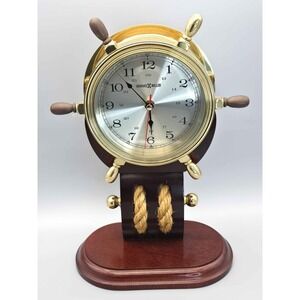 Howard Miller 613467 Vintage Brass Captain's Ship Wheel Clock (GNP008937)